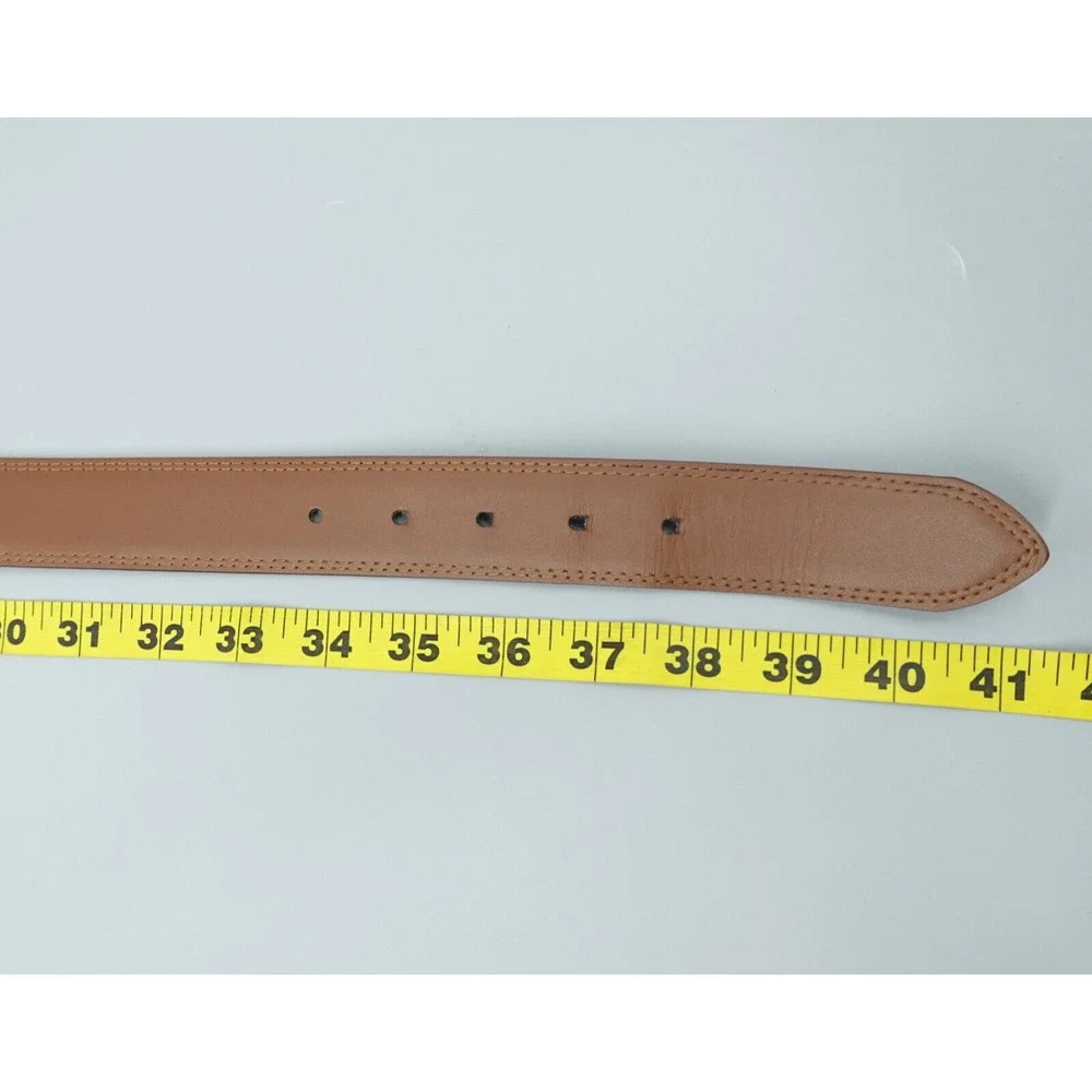 Bosca Leather Belt Mens 36 Brown Silver Tone Buckle Workwear Career BO3745‎